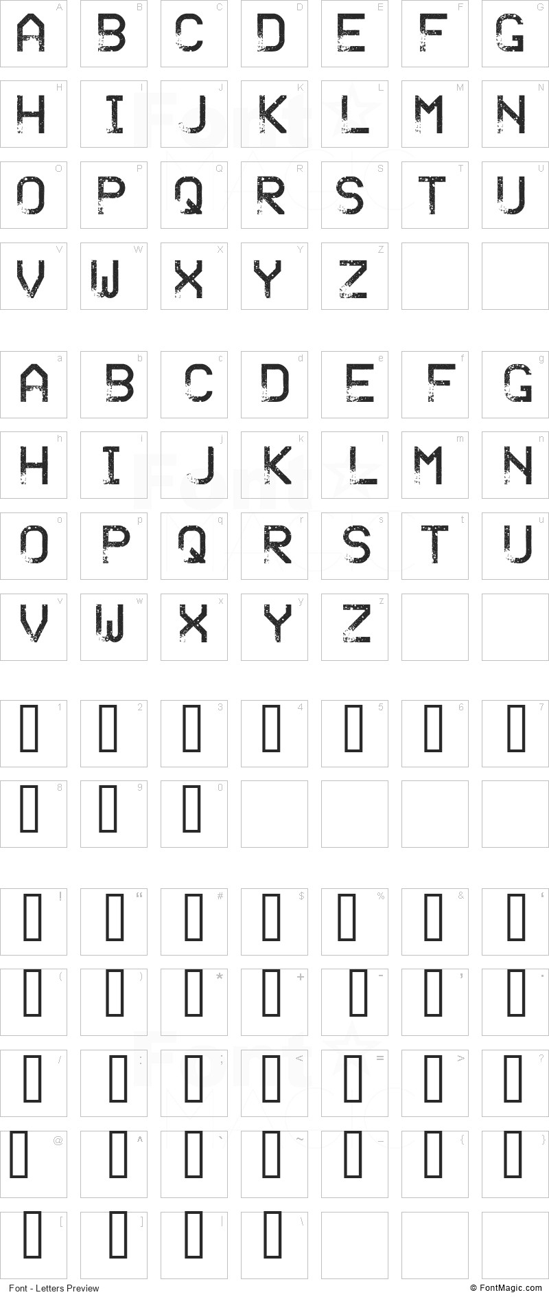 Sandy Ravage Font - All Latters Preview Chart